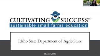 2024 Webinar Series: Idaho State Department of Agriculture   Your Statewide Resource