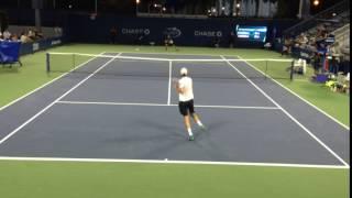 Kravchuk Follows a Meaty Serve With a Crisp Forehand Winner