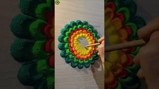 Rangoli designs for diwali simple and easy #rangolidesign #diwalirangoli #shorts