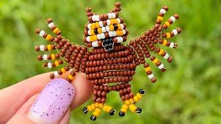 How to make a 3D beaded owl using parallel weaving technique