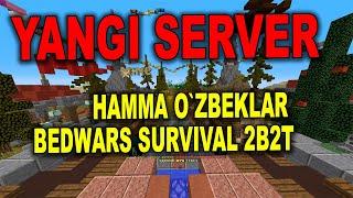 MINECRAFTDA YANGI SERVER HAMMA UZBEK.MANZIL IP:play.quarx.uz