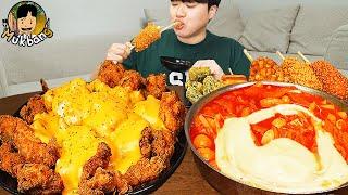 ASMR MUKBANG | Giòn Fried Chicken, mì cay, Hotdog giòn công thức ! Ăn