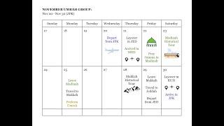 November Umrah Tour 20 - 30, 2024 Pre trip Seminar