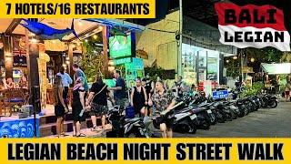 Bali Legian Beach Night Street Walking Tour Jalan Pantai Legian 2024
