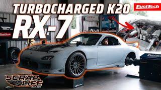 Turbo K20 Swapped Mazda RX7 Hub Dyno Session | Scrap Life Garage