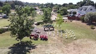 Red Barn Ranch vacation rental drone flyover.