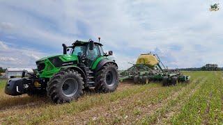 Planting Soybeans in Pennsylvania | Deutz Fahr 8280 TTV Tractor & John Deere N530C No Till Drill