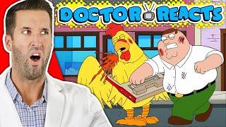 ER Doctor REACTS to Family Guy Chicken Fight Injuries
