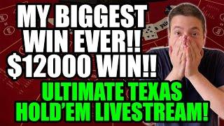 BIGGEST ULTIMATE TEXAS HOLDEM WIN EVER! CASHING OUT $14000!!