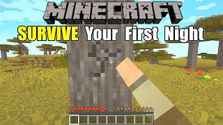 Minecraft How to Survive Your First Night - Survive & Thrive 2024 - EP 1