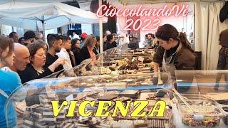 VICENZA - ITALY  - CioccolandoVi 2023 in piazza dei Signori - 4K Walking Tour