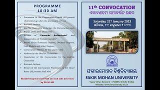 11th Convocation, 21st January 2023, 10: 30 AM, Fakir Mohan UNiversity