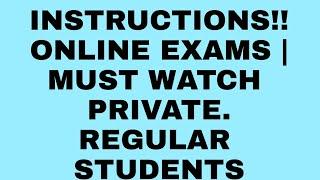 INSTRUCTIONS FOR ONLINE EXAMS| PANJAB UNIVERSITY CHANDIGARH