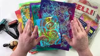 Batik Inspired Gel Prints on the Gel Press or Gelli  Plate ~ Full Tutorial