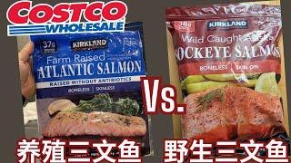 【Costco 养殖三文鱼和野生三文鱼对比】饮食结构，洄游，Omega-3和Omega-6含量，鱼肉颜色， 虾青素，营养价值【EN/中文Sub】