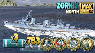 Destroyer Zorkiy: Exciting to the end on map North - World of Warships