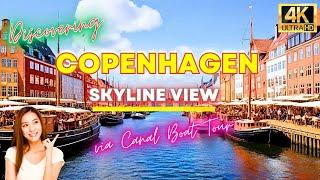 Copenhagen’s Idyllic Harbour Canals Sightseeing River Cruise Ride Tour Time-lapse Highlights Denmark