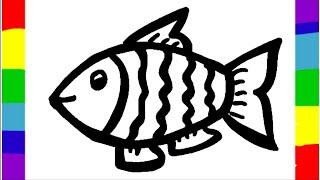 Simple and Yummy Fish| Drawing fish easily||