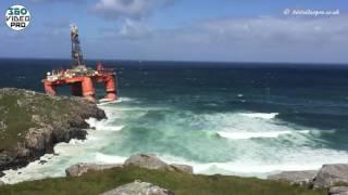 Transocean Winner oil rig grounded at Dalmore Beach, Isle of Lewis