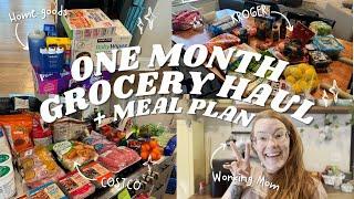 ONE MONTH GROCERY HAUL + MEAL PLAN | Costco and Kroger | Working Mom | Family of Five