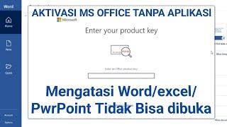 GAMPANG‼️CARA MENGATASI ENTER YOUR PRODUCT KEY MS OFFICE #msoffice #msword #msexcel