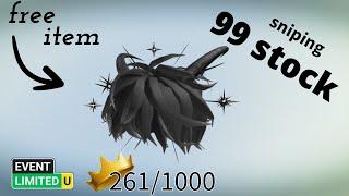 Sniping Black Meshy Hair w/ Horn #83 (Free UGC Limited) (261/1000)