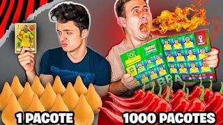 1 PACOTE DE FIGURINHAS PRA CADA COMIDA QUE VOCÊ COMER! - QUEM COMPLETAR O ÁLBUM PRIMEIRO VENCE!