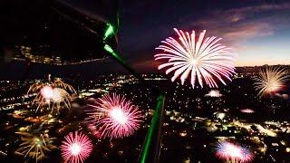 Flying over FIREWORKS in a Helicopter!