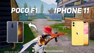 poco F1' vs iphone 11' pubg battle TDM test pubg mobile test bgmi #shorts #iphone11