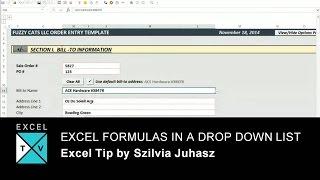 Picking Excel Formulas in a Data Validation Drop Down Menu - Excel Tips