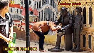 Cowboy prank || yuk..ketawa tipis tipis guys..!! Funniest reactions || prank patung hidup