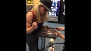 Emily Bett Rickards Signing Autographs at Vancouver airport