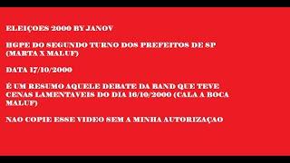 Eleições 2000 by Janov: HGPE dos prefeitos de Sao Paulo 17/10/2000 (2 turno)