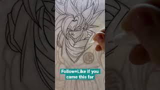 Satisfying Lining Art: Goku Super Saiyan Blue | Wyrich | #shorts