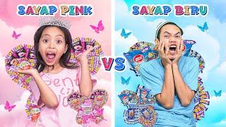 LEIKA PINK WINGS VS TOMPEL BLUE WINGS CHALLENGE!  FUNNY KIDS CHALLENGE