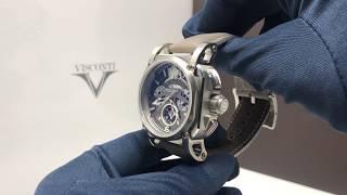 Visconti Automatic Watch 2Squared Crono Silver Shadow Grey Leather KW35-01