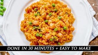 Stunning Spanish Rice with Garbanzo Beans & Peas