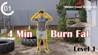 【Level 1 Fat-Burning】All Standing Full Body Workout (NO BURPEE!! No Equipment!!)) || Renhao