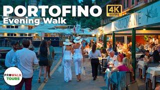 Portofino, Italy Evening Walk 2023 - 4K 60fps with Captions