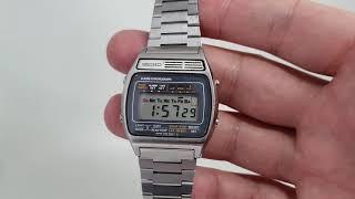 1978 Seiko LCD digital chronograph watch with original bracelet.  Model Reference A158-5050 / DHZ018