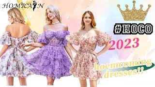 Floral A-Line Short Homecoming Dress