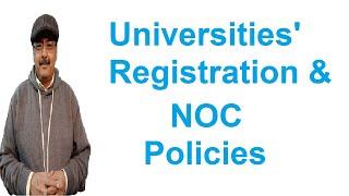 Universities' NOC and Registration Policies | PU/SU/GCUF/BZU/IUB