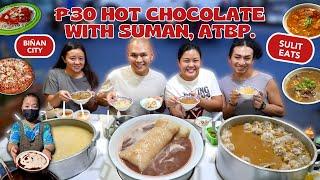₱30 HOT CHOCOLATE WITH SUMAN, ₱35 CREAMY SOPAS, CHAMPORADO, ATBP. | Sulit Eats in Biñan | Chef RV