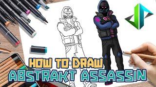 [DRAWPEDIA] HOW TO DRAW *NEW* ABSTRAKT ASSASSIN SKIN from FORTNITE - STEP BY STEP DRAWING TUTORIAL