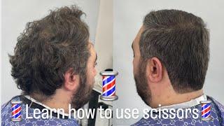 Learn man’s haircut with scissors tutoria#hair #menhaircuts#hairsalon#hairstyle#barberlife #lernen