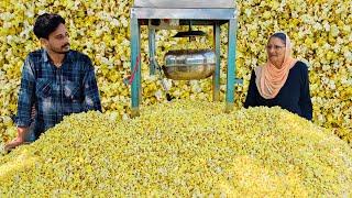 100Kg POPCORN MAKING | Butter Popcorn Recipe | Home made easy popcorn snack recipe