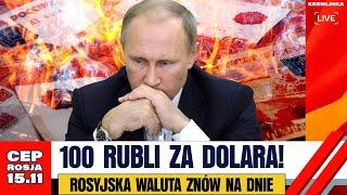 CEP Rosja - Domino porażek Putina. Rubel znów szura po dnie.