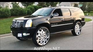 AceWhips.NET- Black Cadillac Escalade on 34" Amani Forged