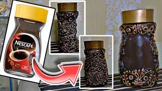 Upcycled Coffee Jar for kitchen Decor