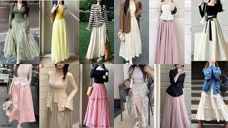 Stylish Long Skirt Outfit Ideas | Casual Long Skirt Outfits